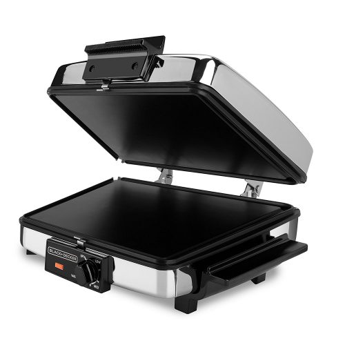  BLACK+DECKER 3-in-1 Waffle Maker with Nonstick Reversible Plates, Stainless Steel, G48TD 
