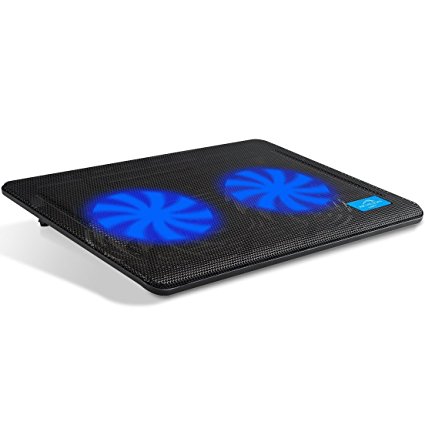 AICHESON Laptop Cooler, Ultra Slim Laptop Cooling Pad Lightweight Chill Portable Notebook Mat with 2 Heavy Duty Quiet Fans USB Powered with LED Lights for 10" - 15" Notebook Computer - Laptop Cooling Pads