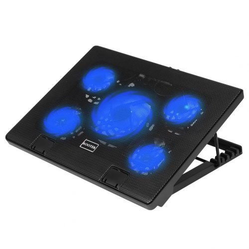 Kootek Laptop Cooling Pad 12"-17" Cooler Pad Chill Mat 5 Quiet Fans LED Lights and 2 USB 2.0 Ports Adjustable Mounts Laptop Stand Height Angle - laptop cooling pads