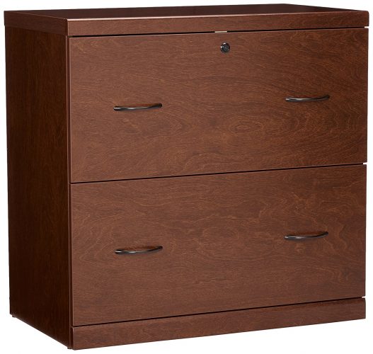 Z-Line Designs 2-Drawer Lateral File Cherry Cabinet with Black Accents - wooden-file-cabinets