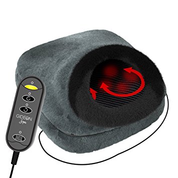 Gideon Quilted Shiatsu Foot Massager + Cozy Heated Foot and Toe Warmer – Get Feet Toasty Warm While Enjoying an Invigorating and Relaxing Massage - Dual Purpose Massager; Use Also for Back, Legs, etc. - Foot Massagers