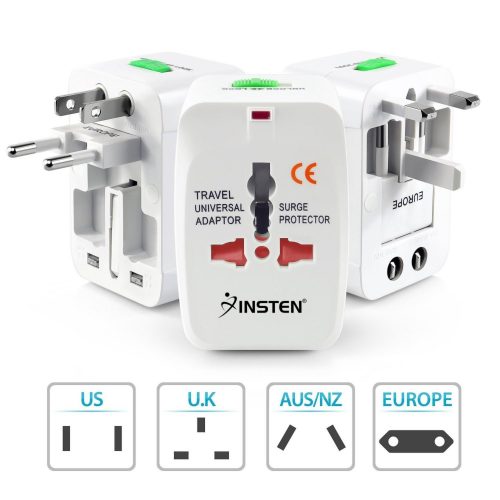 Insten Universal World Wide Travel Charger Adapter Plug, White