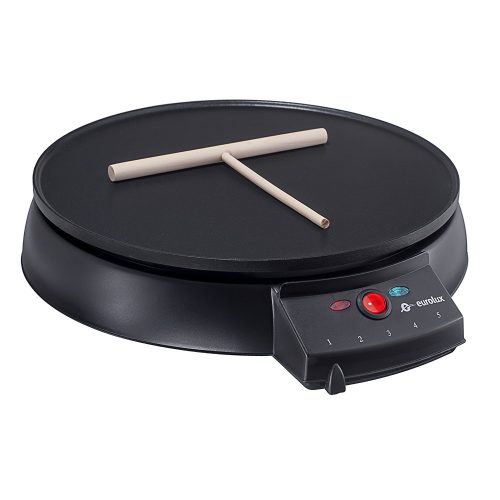Eurolux Original French Style 12 Inch Electric Griddle and Crepe Maker - Pancake Maker Non-stick Coating Developed By the Swiss Ilag - Crepe Makers