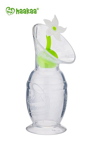 Haakaa Silicone Breast Pump with Suction Base and Flower Stopper 100% Food Grade Silicone BPA PVC and Phthalate Free