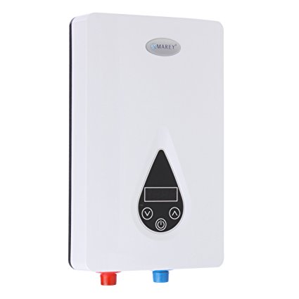 Marey ECO110 220V Self-Modulating 11 kW, 3.0 GPM Multiple Points of Use Tankless Electric Water Heater for US Southern Regions, Small, White
