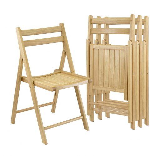 Winsome Wood Folding Chairs, Natural Finish, Set of 4 - Wooden Folding Chairs