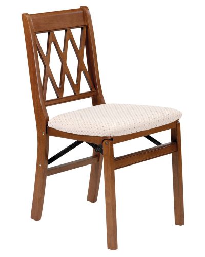 Stakmore Lattice Back Folding Chair Finish, Set of 2, Fruitwood - Wooden Folding Chairs
