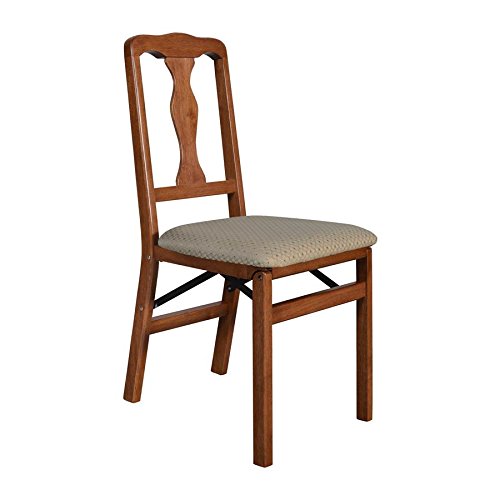 Stakmore Queen Anne Folding Chair (Set of 2), Cherry - Wooden Folding Chairs