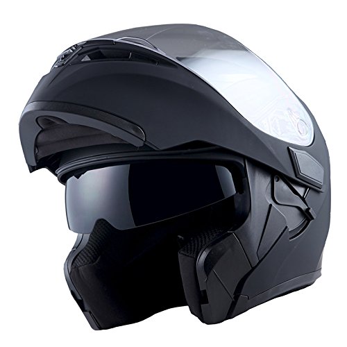 1Storm Motorcycle Modular Full Face Helmet Flip up Dual Visor Sun Shield: 