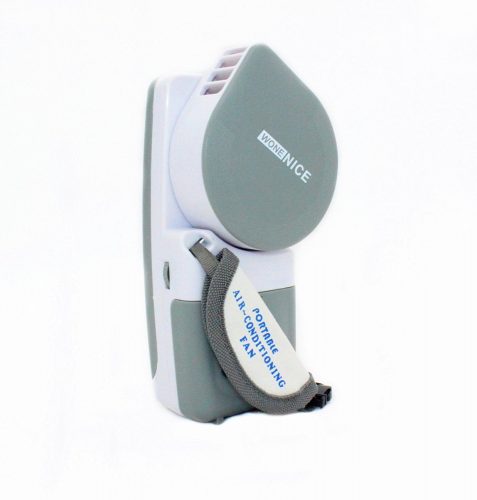 WoneNice Portable Small Fan & Mini-air Conditioner, Runs On Batteries Or USB-Gray