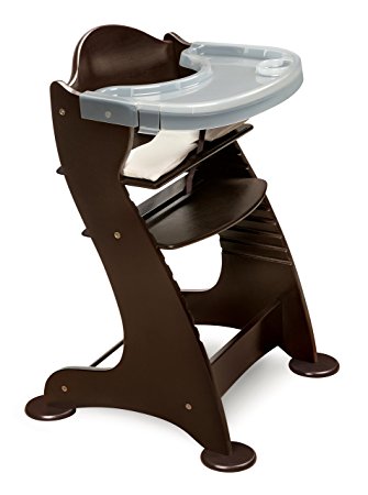 Badger Basket Embassy Wood Baby High Chair with Tray, Espresso