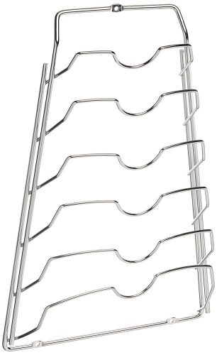 Organize It All Wall Cabinet Door Mounted Pot Lid Rack, Chrome Finish 