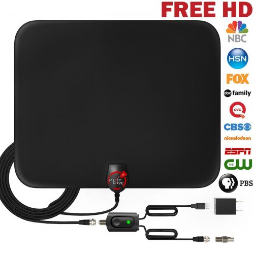 UPGRADED 2022 VERSION HD Digital TV Antenna Kit - Best 80 Miles Long Range High-Definition with HDTV Amplifier Signal Booster Indoor - Amplified 18ft Coax Cable - Support All TV's - 1080p 4K ready
