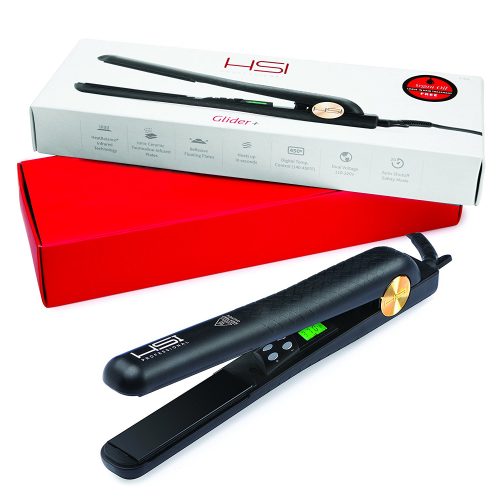 HSI Professional Digital Ceramic Tourmaline Ionic Flat Iron Hair Straightener with Glove, Pouch, and Argan Oil Treatment