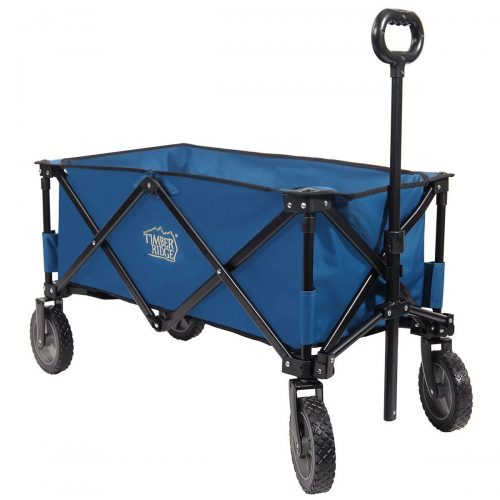 Timber Ridge Folding Camping Wagon, Garden Cart, Collapsible, Blue