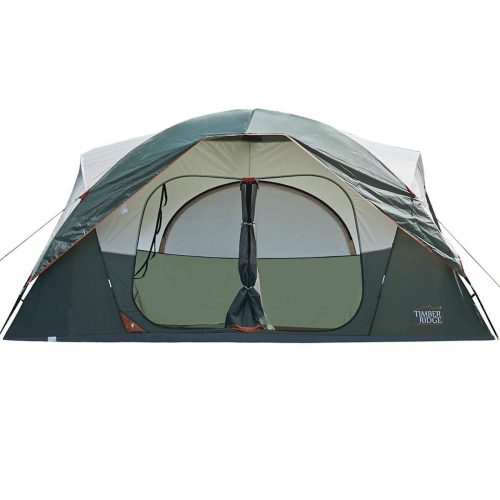 Timber Ridge Large Family Tent 10 Person 3 Seasons for Camping with Carry Bag and Rain Flysheet, 2 Rooms