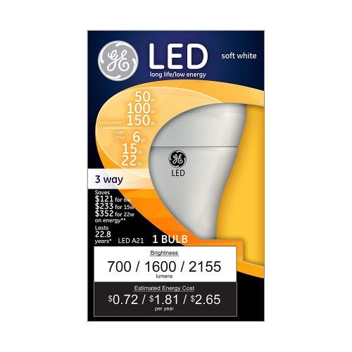 GE Lighting 3-Way LED 50/100/150-watt replacement A21 Bulb