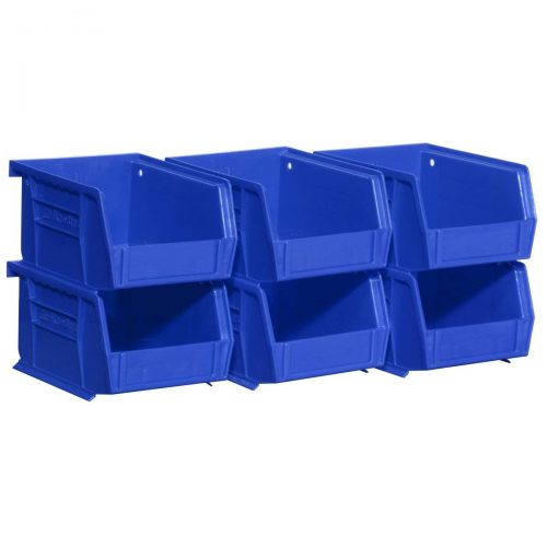 Akro-Mils 08212Blue 30210 Plastic Storage Stacking AkroBins for Craft and Hardware (6 Pack), Blue - Plastic Storage Bins
