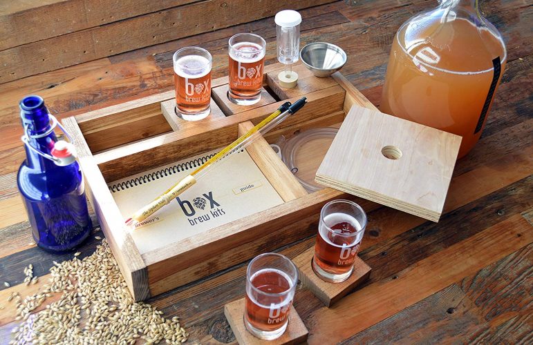 Handcrafted Small Batch Beer Making Home Brewing Kit with Coasters and Sampler Glasses 