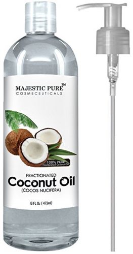 Majestic Pure Fractionated Coconut Oil, For Aromatherapy Relaxing Massage, Carrier Oil for Diluting Essential Oils, Hair & Skin Care Benefits, Moisturizer & Softener 