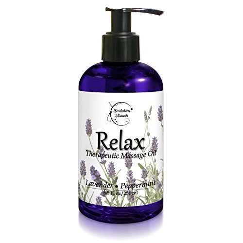 Relax Therapeutic Body Massage Oil - With Best Essential Oils for Sore Muscles & Stiffness – Lavender, Peppermint & Marjoram - All Natural