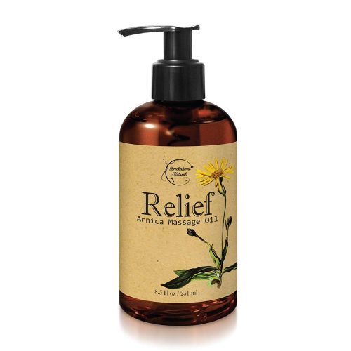 Relief Arnica Massage Oil – Great for Sports & Athletic Therapeutic Massage – All Natural - Arnica Montana for Sore Muscle Relief 