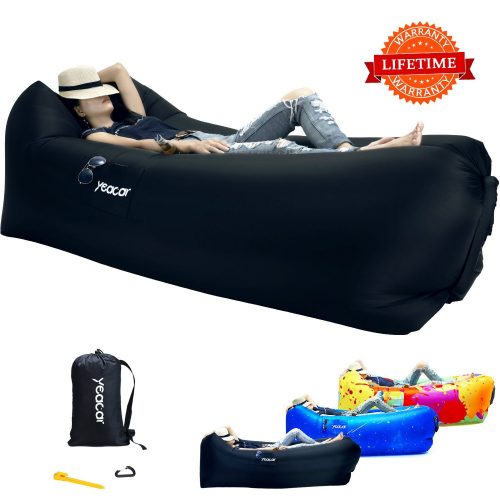 Yeacar Inflatable Lounger Air Sofa, Portable Waterproof Indoor or Outdoor Inflatable Couch for Camping Park Hiking Travelling Picnics Pool Music Festivals and Beach Party