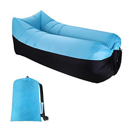 Sable Inflatable Lounger Air Sofa Hammock Couch Chair, Portable, Waterproof for Indoor and Outdoor with Carrying Bag for Traveling, Camping, Hiking, Park, Pool, and Beach Picnics