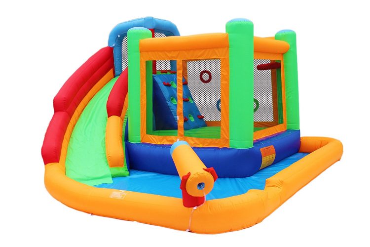 Bestparty Inflatable Spin Combo Jumper Bounce House and Water Slide Combo with Blower for kids - Inflatable Pool Slides