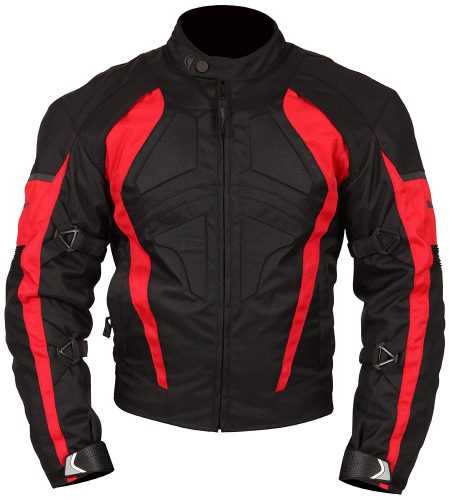 Milano Sports Gamma Motorcycle Jacket with Red Accent (Black, Large)