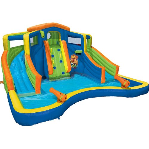 Banzai Inflatable Adventure Club Dual Slide and Pool Backyard Water Park - Inflatable Pool Slides