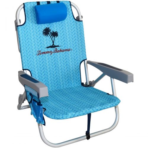 Tommy Bahama Backpack Cooler Chair with Storage Pouch and Towel Bar
