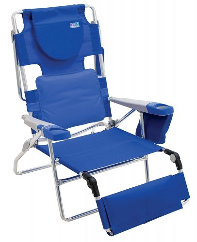 Rio Beach Face Opening Sunbed High Seat Beach Chair & Lounger, Blue
