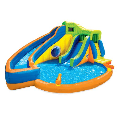 Banzai Pipeline Twist Kids Inflatable Outdoor Water Park Pool Slides & Cannons - Inflatable Pool Slides