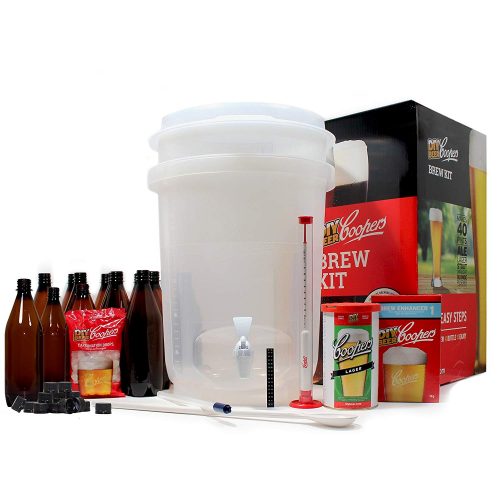 Coopers DIY Beer Home Brewing 6 Gallon All Inclusive Craft Beer Making Kit with Patented Brewing Fermenter, Beer Hydrometer, Brewing Ingredients, Bottles and Brewing Accessories
