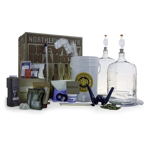 Northern Brewer - Deluxe Home Brewing Equipment Starter Kit - Glass Carboys - with 5 Gallon Chinook IPA Beer Recipe Kit