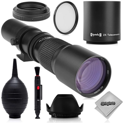 Super 500mm/1000mm f/8 Manual Telephoto Lens for Sony a9, a7r, a7s, a7, a6500, a6300, a6000, a5100, a5000, a3000, NEX-7, NEX-6, NEX-5T, NEX-5N, NEX-5R, 3N and other E-Mount Digital Mirrorless Cameras