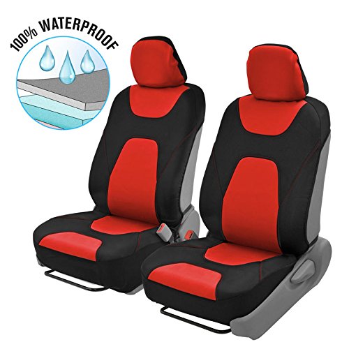 Motor Trend 3 Layer Waterproof Car Seat Covers - Modern Black/Gray Side-less Quick Install Auto Protection