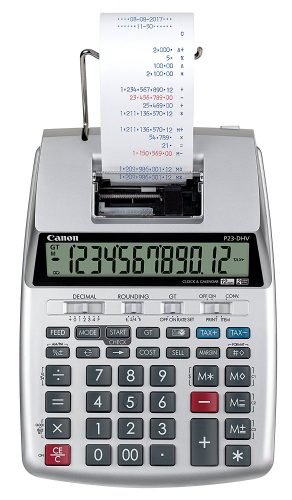 Canon P23-DHV-3 Printing Calculator with Double Check Function, Tax Calculation, and Currency Conversion