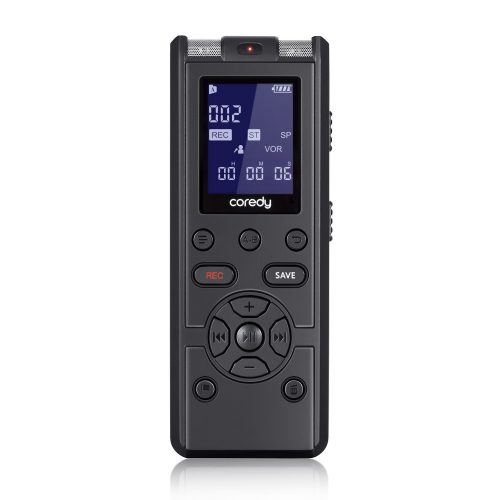 Coredy Digital Voice Recorder, Portable Handheld Voice Activated Audio Sound Tape Recorder Dictaphone with Tack Marks 22 Hours Rechargeable Battery Lasted Super Long Recording Time for Lectures Memos - Portable Digital Voice Recorders