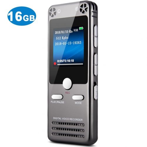 16GB Digital Voice Recorder for Lectures - TOOBOM Sound Audio Recorder Dictaphone Tape Recorder Recording Device with Playback Variable Speed MP3, FM Radio - Portable Digital Voice Recorders