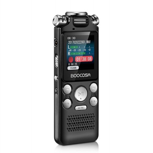 Voice Recorder, 8GB Audio Sound Recorder – Portable Rechargeable Dictaphone Recorder with Playback Noise Cancellation, A-B Repeat, Sleep Timer, MP3 Player (black) - Portable Digital Voice Recorders