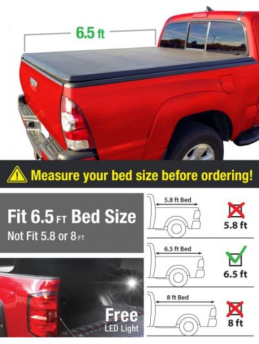 MaxMate Tri-Fold Truck Bed Tonneau Cover works with 2002-2020 Dodge Ram 1500; 2003-2020 Dodge Ram 2500 3500 | Fleetside 6.5' Bed | For models without Ram Box - Truck Bed Covers