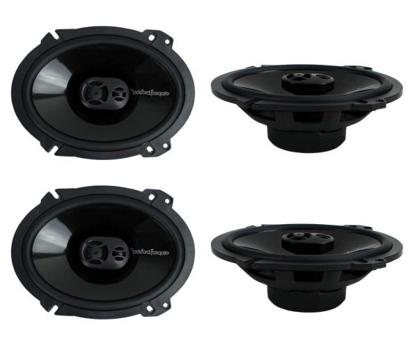 4) New Rockford Fosgate P1683 6x8" 260 Watt 3 Way Car Coaxial Speakers Audio