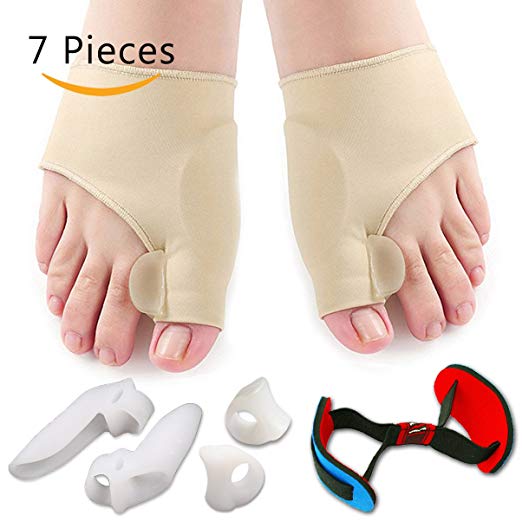 Bunion Corrector & Bunion Relief Protector Sleeves Kit - Treat Pain in Hallux Valgus, Big Toe Joint, Hammer Toe, Toe Separators Spacers Straighteners splint Aid surgery treatment 