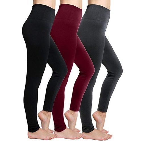 Fleece Lined Leggings Thick Brushed Ultra Soft Premium Warm High Waist Elastic and Slimming Tights for Women