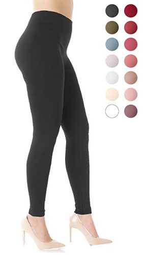 Premium Women's Fleece Lined Leggings - High Waist - Regular and Plus Size - 20+ Colors