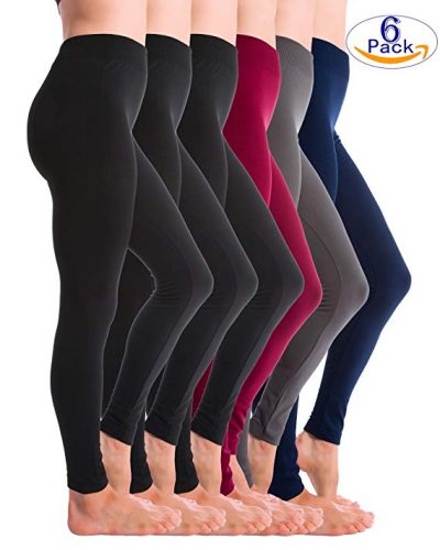 Homma 6-Pack Brushed Fleece Lined Thick Leggings by