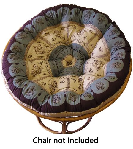 Cotton Craft Overstuffed Round Papasan Cushion, Floral Chocolate