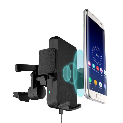 Qi Fast Charge Car Wireless Charger Mount, MOZEEDA 2-in-1 10W Quick Charge Wireless Charger Car Mount Holder Adapter For Samsung Note 9/S9 Plus/Note 8/S8 Plus/iPhone X/8 Plus/One Plus